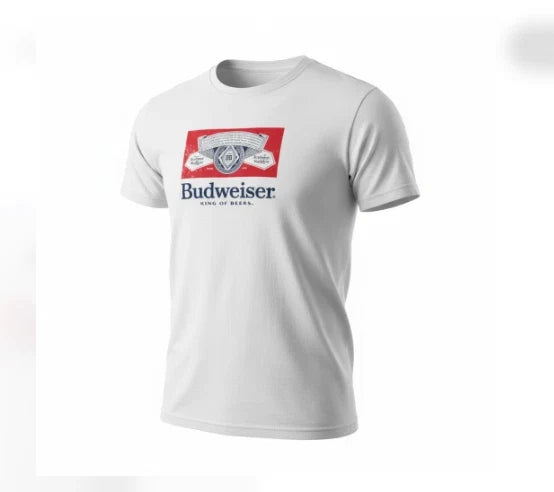 Budweiser Mens T-Shirt Large Bright White Red King of Beers Logo Tee NWOT Unisex T-shirt, Sweatshirt, Hoodie, Long Sleeve Tee - T-Shirt, Sweatshirt, Hoodie