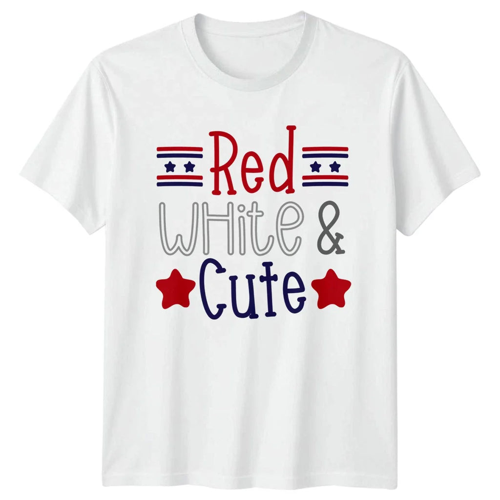 Red White & Cute Womens T-Shirt 4th Of July Patriotic Gift For Her Unisex T-shirt, Sweatshirt, Hoodie, Long Sleeve Tee - T-Shirt, Sweatshirt, Hoodie
