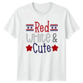 Red White & Cute Womens T-Shirt 4th Of July Patriotic Gift For Her Unisex T-shirt, Sweatshirt, Hoodie, Long Sleeve Tee - T-Shirt, Sweatshirt, Hoodie