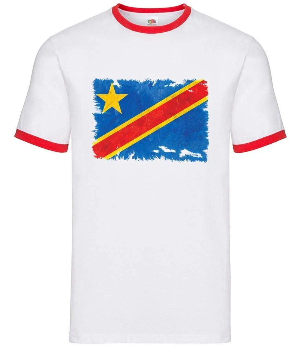 Demokratische Republik Des Kongo Grunge Stil Flagge - Herren Ringer - Country Unisex T-shirt, Sweatshirt, Hoodie, Long Sleeve Tee - T-Shirt, Sweatshirt, Hoodie