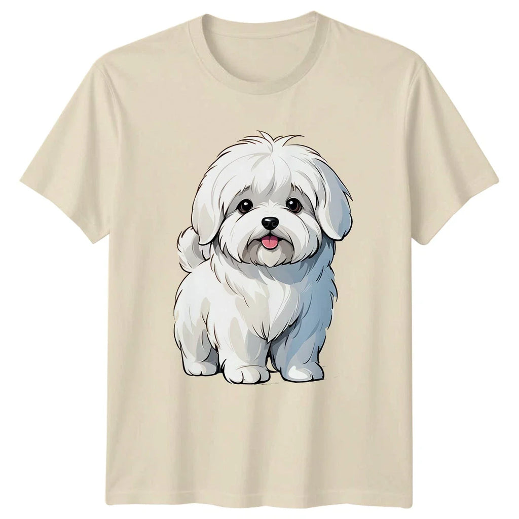 Cute White Maltese Dog T-Shirt Maltese Dog Birthday Gift For Him And Her Unisex T-shirt, Sweatshirt, Hoodie, Long Sleeve Tee - T-Shirt, Sweatshirt, Hoodie