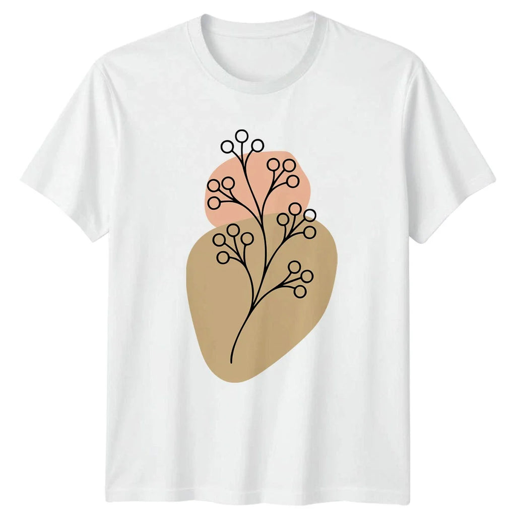 Minimalist Abstract Botanical Line Art T-Shirt Boho Plant Nature Art Birthday Unisex T-shirt, Sweatshirt, Hoodie, Long Sleeve Tee - T-Shirt, Sweatshirt, Hoodie