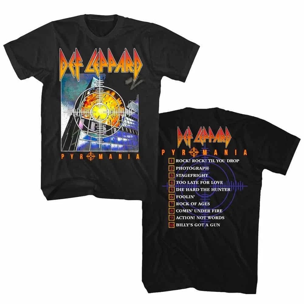 Def Leppard Pyromania Tracklist Men's T Shirt Unisex T-shirt, Sweatshirt, Hoodie, Long Sleeve Tee - T-Shirt, Sweatshirt, Hoodie