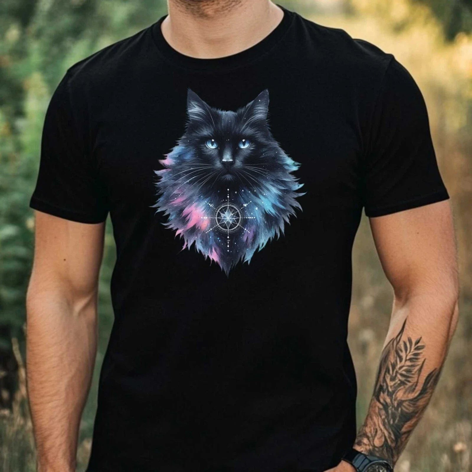 Mens Cool Cat Print Cotton T-Shirt Size XS to 5XL Unisex T-shirt, Sweatshirt, Hoodie, Long Sleeve Tee - T-Shirt, Sweatshirt, Hoodie