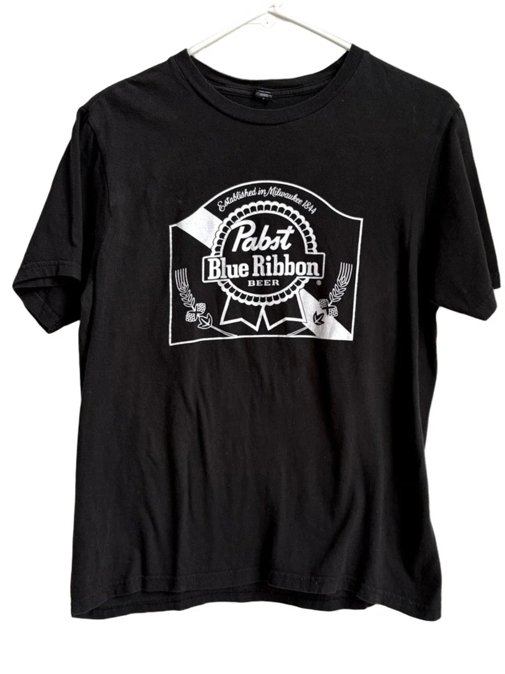 Pabst Blue Ribbon Beer black tee t-shirt Unisex T-shirt, Sweatshirt, Hoodie, Long Sleeve Tee - T-Shirt, Sweatshirt, Hoodie