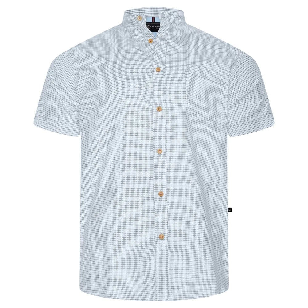 KAM Short Sleeve Mini Weave Grandad Shirt For Men in 3 Colours, 2XL-8XL Unisex T-shirt, Sweatshirt, Hoodie, Long Sleeve Tee - T-Shirt, Sweatshirt, Hoodie