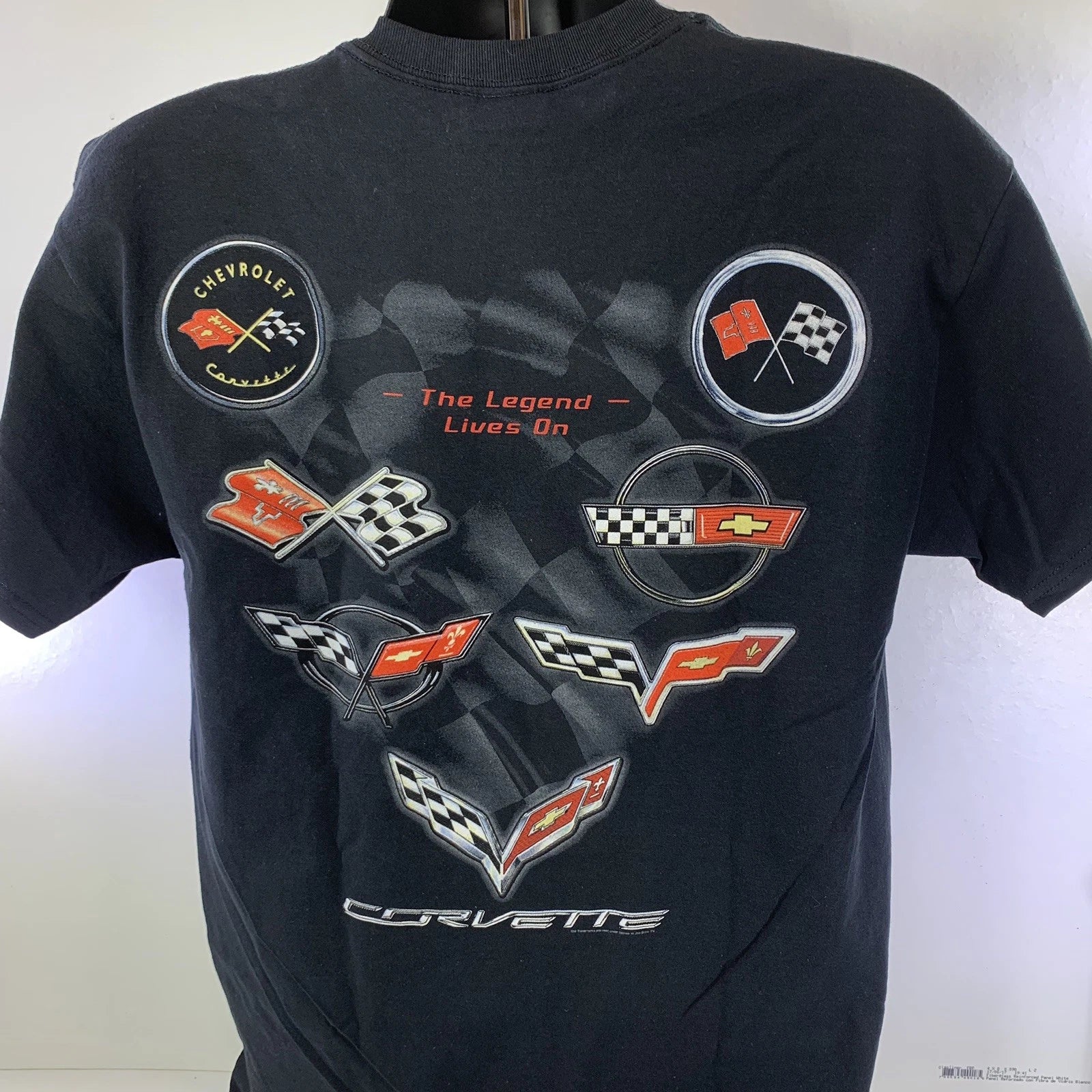 Corvette T-Shirt - The Legend Lives On W/ C-1 C-2 C-3 C-4 C-5 C-6 C-7 Emblems Unisex T-shirt, Sweatshirt, Hoodie, Long Sleeve Tee - T-Shirt, Sweatshirt, Hoodie