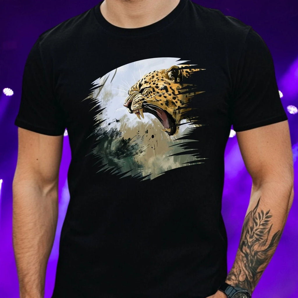 Mens Leopard Print Cotton T Shirt Size XS to 5XL Unisex T-shirt, Sweatshirt, Hoodie, Long Sleeve Tee - T-Shirt, Sweatshirt, Hoodie