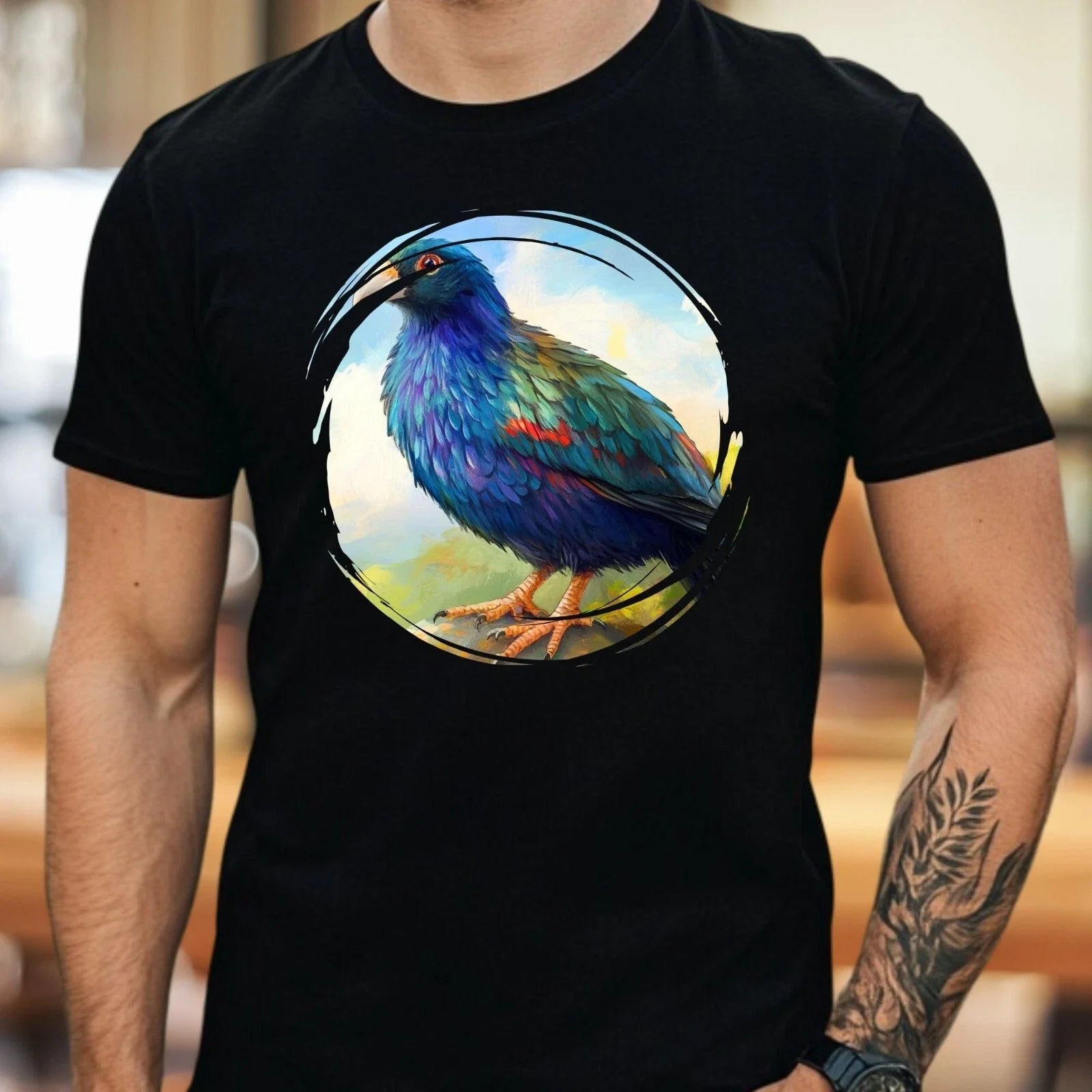 Mens Takahe Bird Print Cotton T-Shirt Size XS to 5XL Unisex T-shirt, Sweatshirt, Hoodie, Long Sleeve Tee - T-Shirt, Sweatshirt, Hoodie