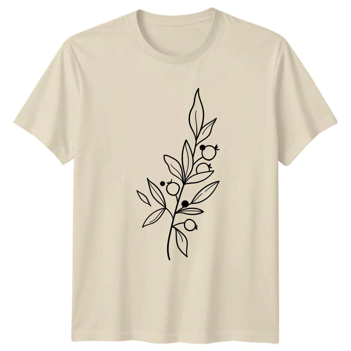 Minimalist Botanical Berry Branch Leaves T-Shirt Foliage Nature Birthday Gift Unisex T-shirt, Sweatshirt, Hoodie, Long Sleeve Tee - T-Shirt, Sweatshirt, Hoodie