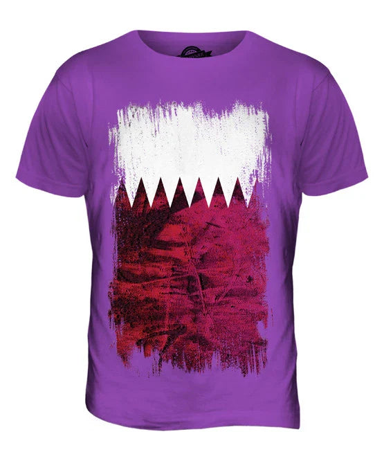 QATAR GRUNGE FLAG MENS T-SHIRT TEE TOP QA?AR FOOTBALL QATARI GIFT SHIRT Unisex T-shirt, Sweatshirt, Hoodie, Long Sleeve Tee - T-Shirt, Sweatshirt, Hoodie
