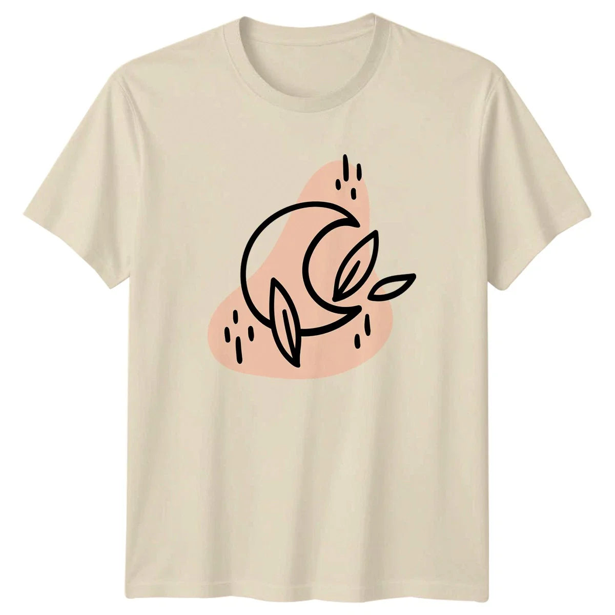 Minimalist Abstract Moon Leaf T-Shirt Botanical Art Birthday Gift Unisex T-shirt, Sweatshirt, Hoodie, Long Sleeve Tee - T-Shirt, Sweatshirt, Hoodie