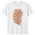 Botanical Leaf Outline T-Shirt Minimalist Art Nature Birthday Gift For Him Unisex T-shirt, Sweatshirt, Hoodie, Long Sleeve Tee - T-Shirt, Sweatshirt, Hoodie