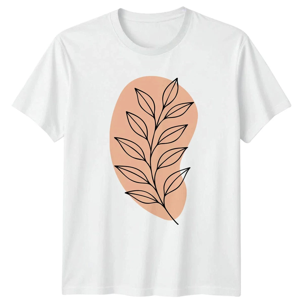 Botanical Leaf Outline T-Shirt Minimalist Art Nature Birthday Gift For Him Unisex T-shirt, Sweatshirt, Hoodie, Long Sleeve Tee - T-Shirt, Sweatshirt, Hoodie