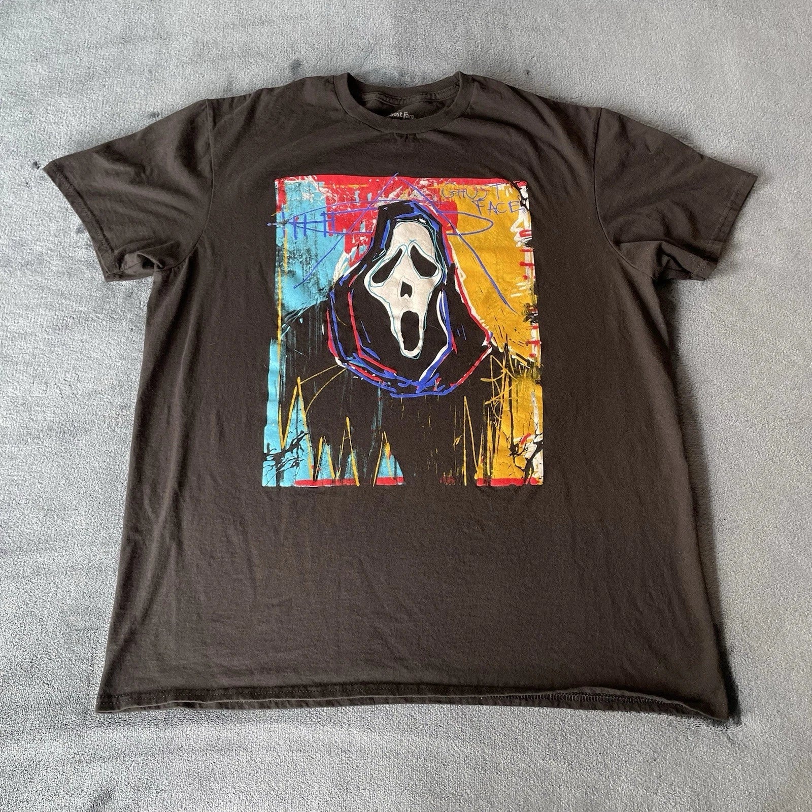 Ghost Face Graffiti Style Short Sleeve Black Logo T-Shirt Large Unisex T-shirt, Sweatshirt, Hoodie, Long Sleeve Tee - T-Shirt, Sweatshirt, Hoodie