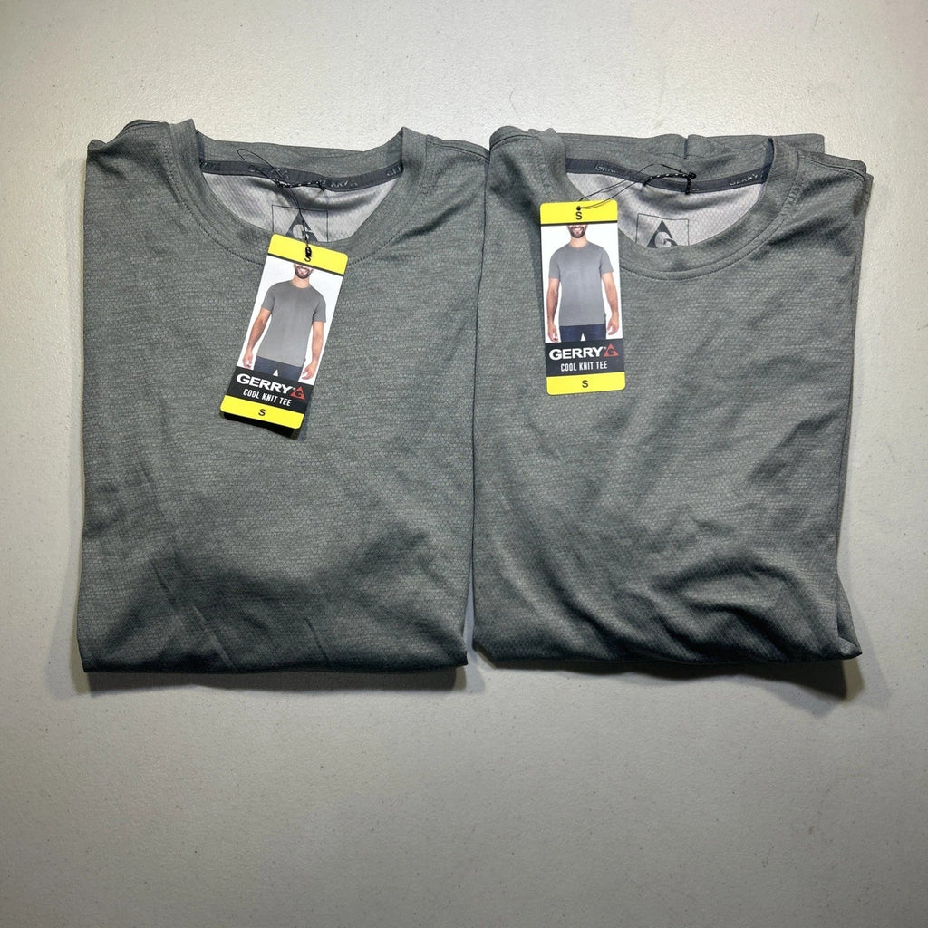 LOT OF 2 Gerry Men's Light Weight Cool Knit Tees Gray | NWT Size S Unisex T-shirt, Sweatshirt, Hoodie, Long Sleeve Tee - T-Shirt, Sweatshirt, Hoodie