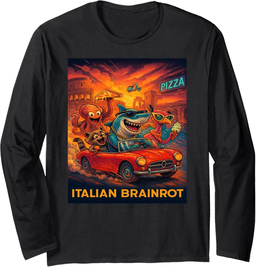 Italian Brainrot Trendy Viral Internet Meme Long Sleeve Tshirt Unisex T-shirt, Sweatshirt, Hoodie, Long Sleeve Tee - T-Shirt, Sweatshirt, Hoodie