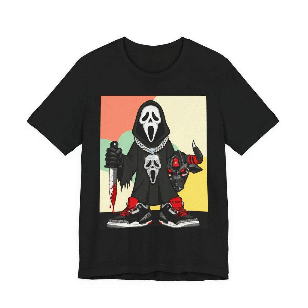 Scream Mask Grim Reaper T-Shirt | Horror Streetwear, Retro Color Block Unisex T-shirt, Sweatshirt, Hoodie, Long Sleeve Tee - T-Shirt, Sweatshirt, Hoodie