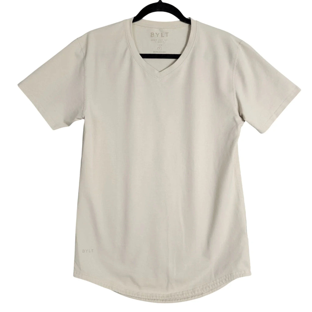 BYLT Drop Cut S/S V-Neck Lux Khaki Tan Short Sleeve Shirt Crew Neck SIZE SMALL Unisex T-shirt, Sweatshirt, Hoodie, Long Sleeve Tee - T-Shirt, Sweatshirt, Hoodie