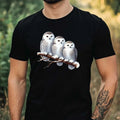 Mens Watercolour Winter Owl Motif Cotton T-Shirt Size XS to 5XL Unisex T-shirt, Sweatshirt, Hoodie, Long Sleeve Tee - T-Shirt, Sweatshirt, Hoodie