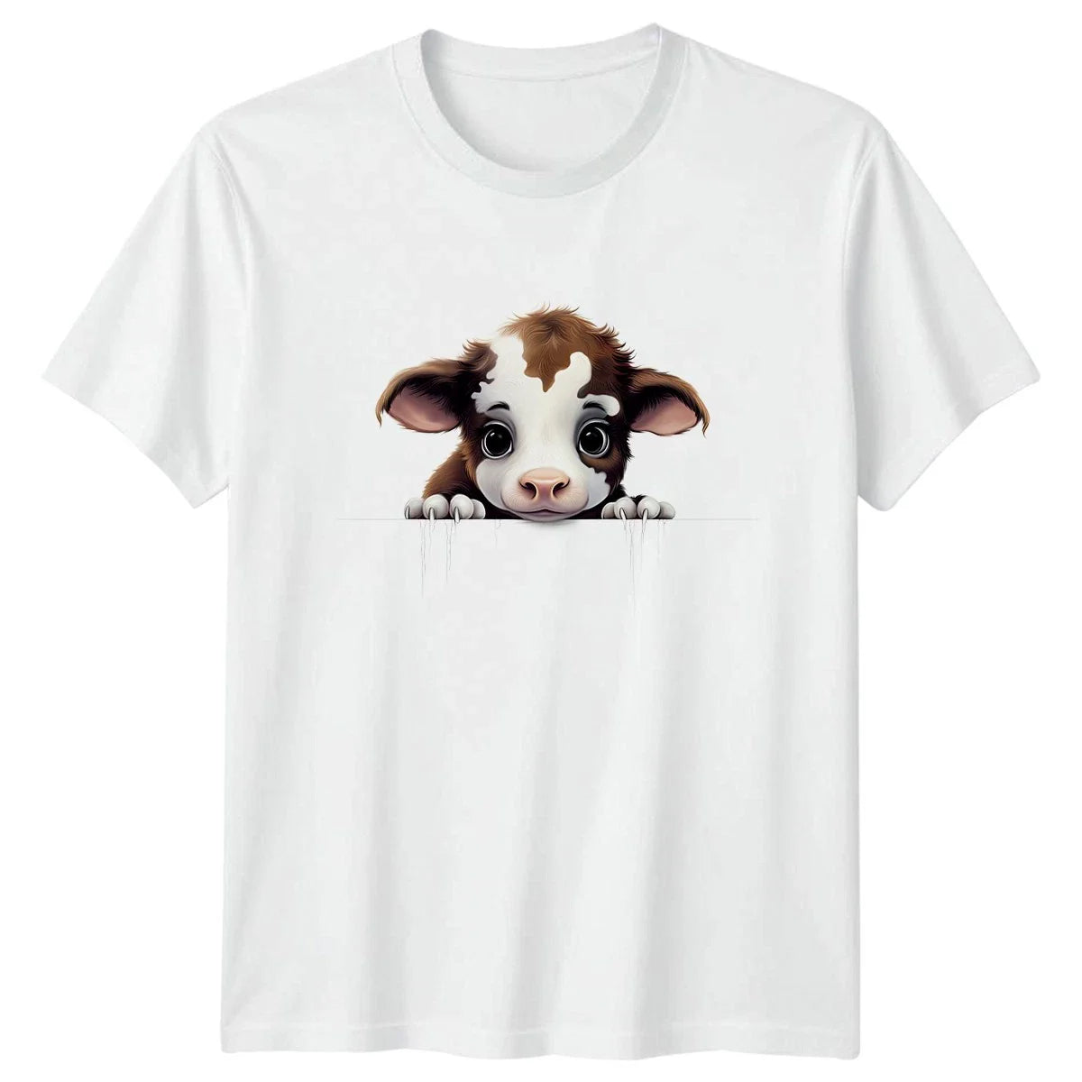 Cute Peeking Baby Cow T-Shirt Cattle Farm Animal Birthday Gift For Him And Her Unisex T-shirt, Sweatshirt, Hoodie, Long Sleeve Tee - T-Shirt, Sweatshirt, Hoodie