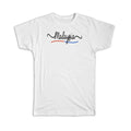 Gift T-Shirt : Malaysia Flag Colors Malaysian Travel Expat Country Minimalist Unisex T-shirt, Sweatshirt, Hoodie, Long Sleeve Tee - T-Shirt, Sweatshirt, Hoodie