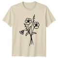 Wildflower Bouquet Minimalist Line Art Womens T-Shirt Floral Mothers Day Unisex T-shirt, Sweatshirt, Hoodie, Long Sleeve Tee - T-Shirt, Sweatshirt, Hoodie