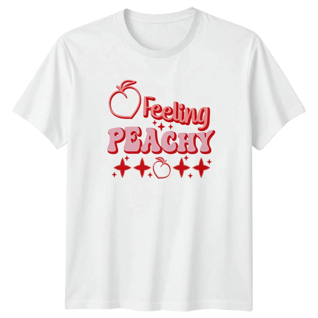Feeling Peachy Womens T-Shirt Retro Aesthetic Lifestyle Birthday Gift For Her Unisex T-shirt, Sweatshirt, Hoodie, Long Sleeve Tee - T-Shirt, Sweatshirt, Hoodie