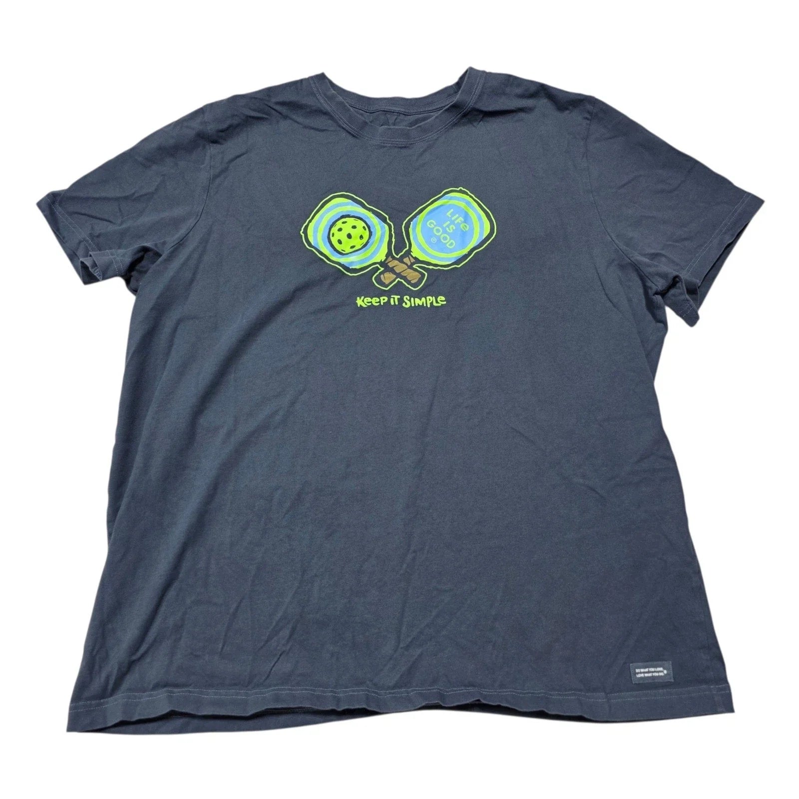 Life Is Good T-Shirt Mens XXL Blue Pickleball Keep It Simple Graphic Tee Cotton Unisex T-shirt, Sweatshirt, Hoodie, Long Sleeve Tee - T-Shirt, Sweatshirt, Hoodie
