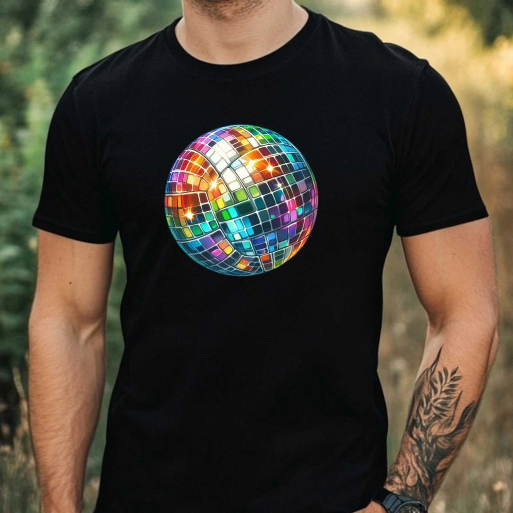 Mens Watercolour Disco Volleyball Theme Cotton T-Shirt Size XS to 5XL Unisex T-shirt, Sweatshirt, Hoodie, Long Sleeve Tee - T-Shirt, Sweatshirt, Hoodie