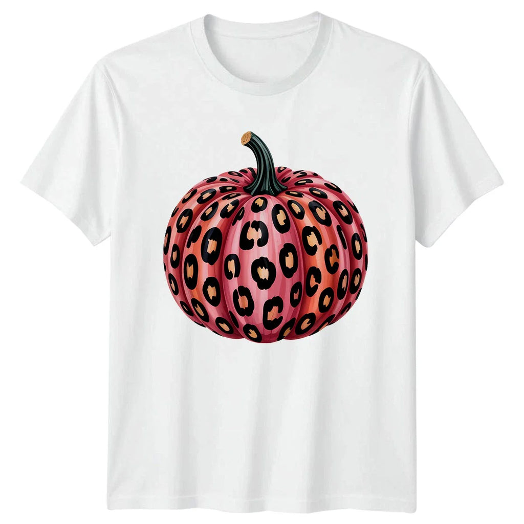 Pink Leopard Print Pumpkin Womens T-Shirt  Aesthetic Halloween Gift For Her Unisex T-shirt, Sweatshirt, Hoodie, Long Sleeve Tee - T-Shirt, Sweatshirt, Hoodie