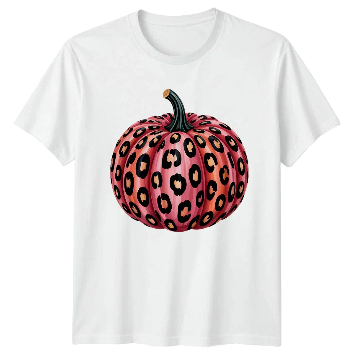 Pink Leopard Print Pumpkin Womens T-Shirt  Aesthetic Halloween Gift For Her Unisex T-shirt, Sweatshirt, Hoodie, Long Sleeve Tee - T-Shirt, Sweatshirt, Hoodie