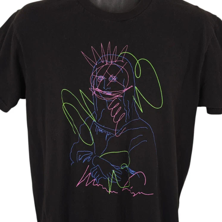 Mona Lisa T Shirt Mens Size Large Black Leonardo Da Vinci Universal Man Art Tee Unisex T-shirt, Sweatshirt, Hoodie, Long Sleeve Tee - T-Shirt, Sweatshirt, Hoodie