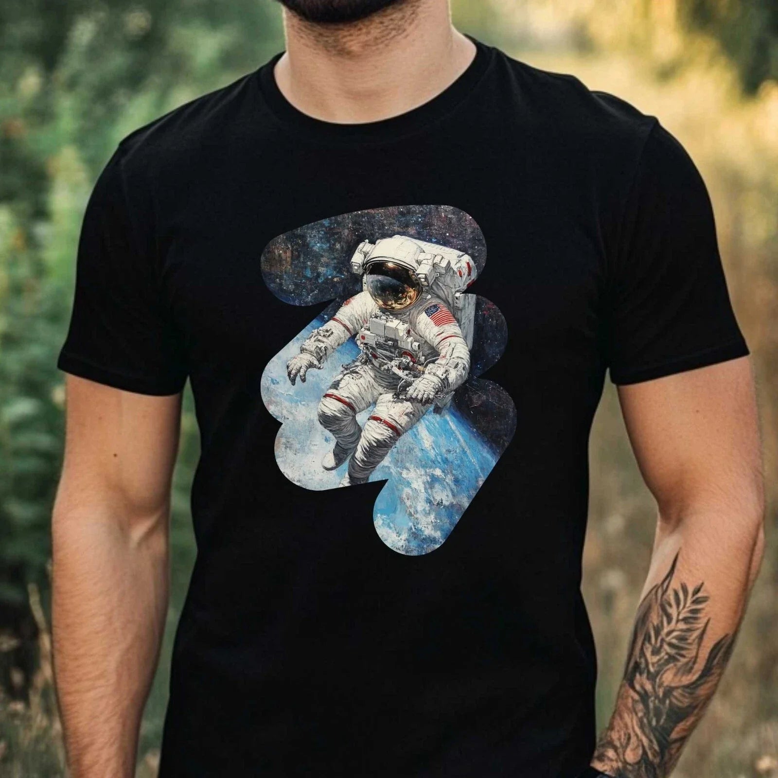 Mens Astronaut Motif Cotton T-Shirt Size XS to 5XL Unisex T-shirt, Sweatshirt, Hoodie, Long Sleeve Tee - T-Shirt, Sweatshirt, Hoodie