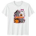 Spooky Halloween Ghost Pumpkin Checkerboard Mens Womens Graphic Tee Unisex T-shirt, Sweatshirt, Hoodie, Long Sleeve Tee - T-Shirt, Sweatshirt, Hoodie