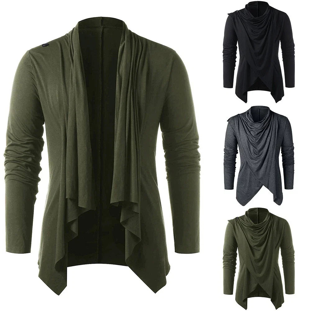 Sleek Men's Asymmetrical Cardi Top for a Modern Casual Look with Sleeves Unisex T-shirt, Sweatshirt, Hoodie, Long Sleeve Tee - T-Shirt, Sweatshirt, Hoodie
