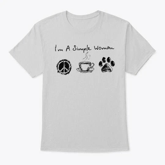 Im A Simple Woman Hippie Coffee And Dog T-Shirt Made in the USA Size S to 5XL Unisex T-shirt, Sweatshirt, Hoodie, Long Sleeve Tee - T-Shirt, Sweatshirt, Hoodie