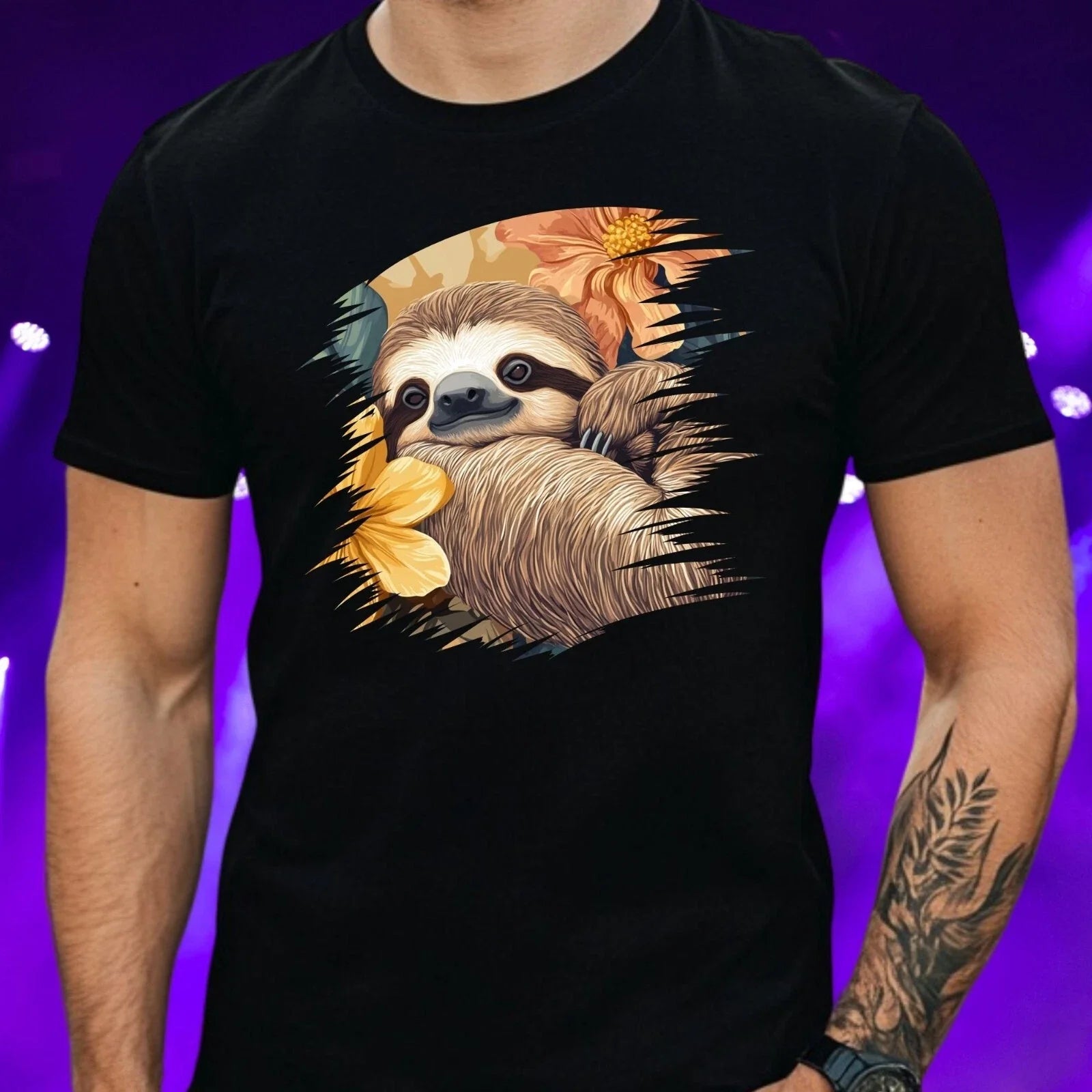 Mens Sloth Print Cotton T-Shirt Size XS to 5XL Unisex T-shirt, Sweatshirt, Hoodie, Long Sleeve Tee - T-Shirt, Sweatshirt, Hoodie