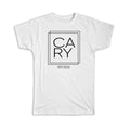 Gift T-Shirt : CARY North Carolina Square Modern Minimalist Font Unisex T-shirt, Sweatshirt, Hoodie, Long Sleeve Tee - T-Shirt, Sweatshirt, Hoodie