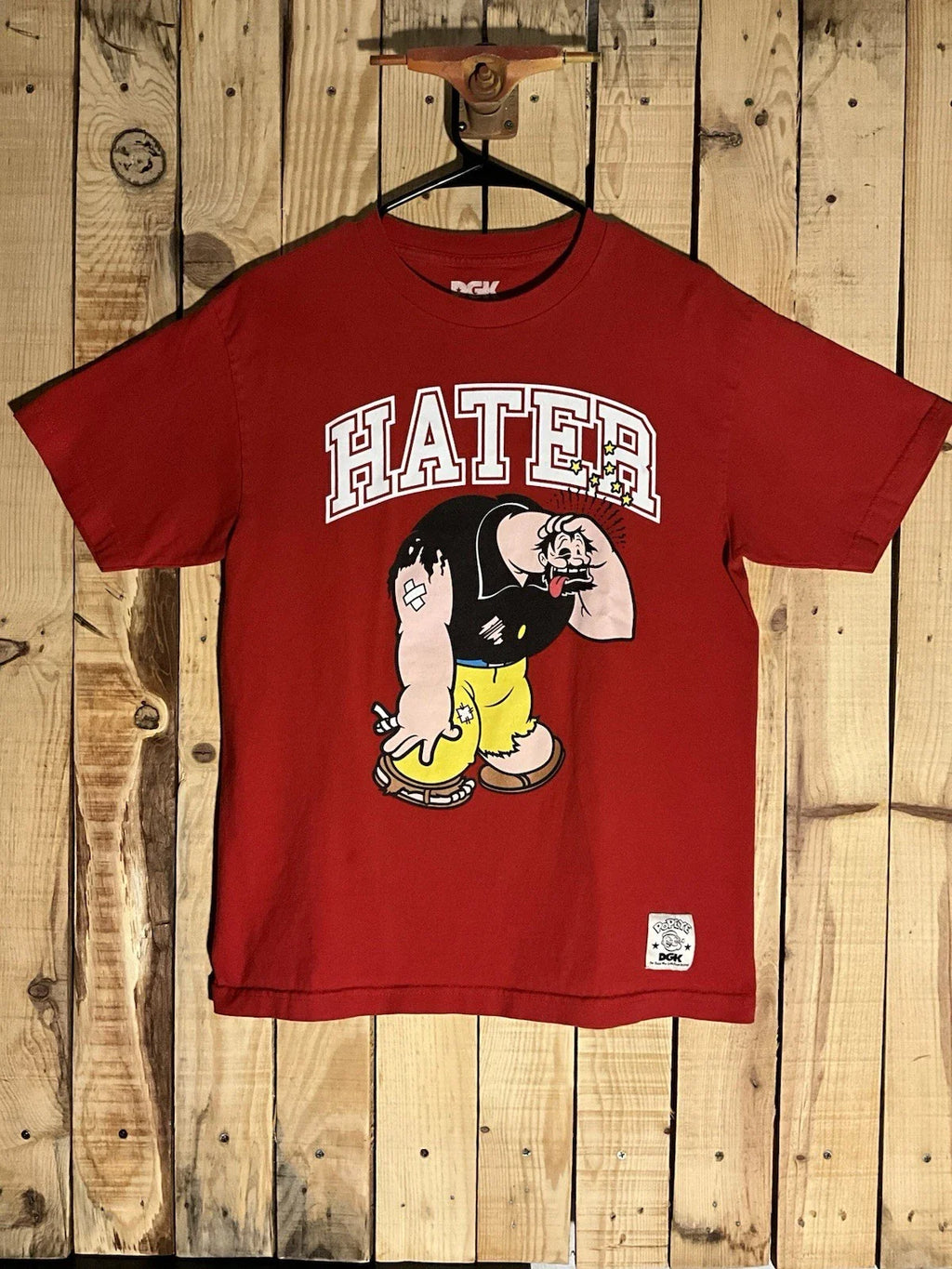 DGK Popeye I Love The Haters Red Hater Shirt Streetwear Skate Mens Medium Unisex T-shirt, Sweatshirt, Hoodie, Long Sleeve Tee - T-Shirt, Sweatshirt, Hoodie