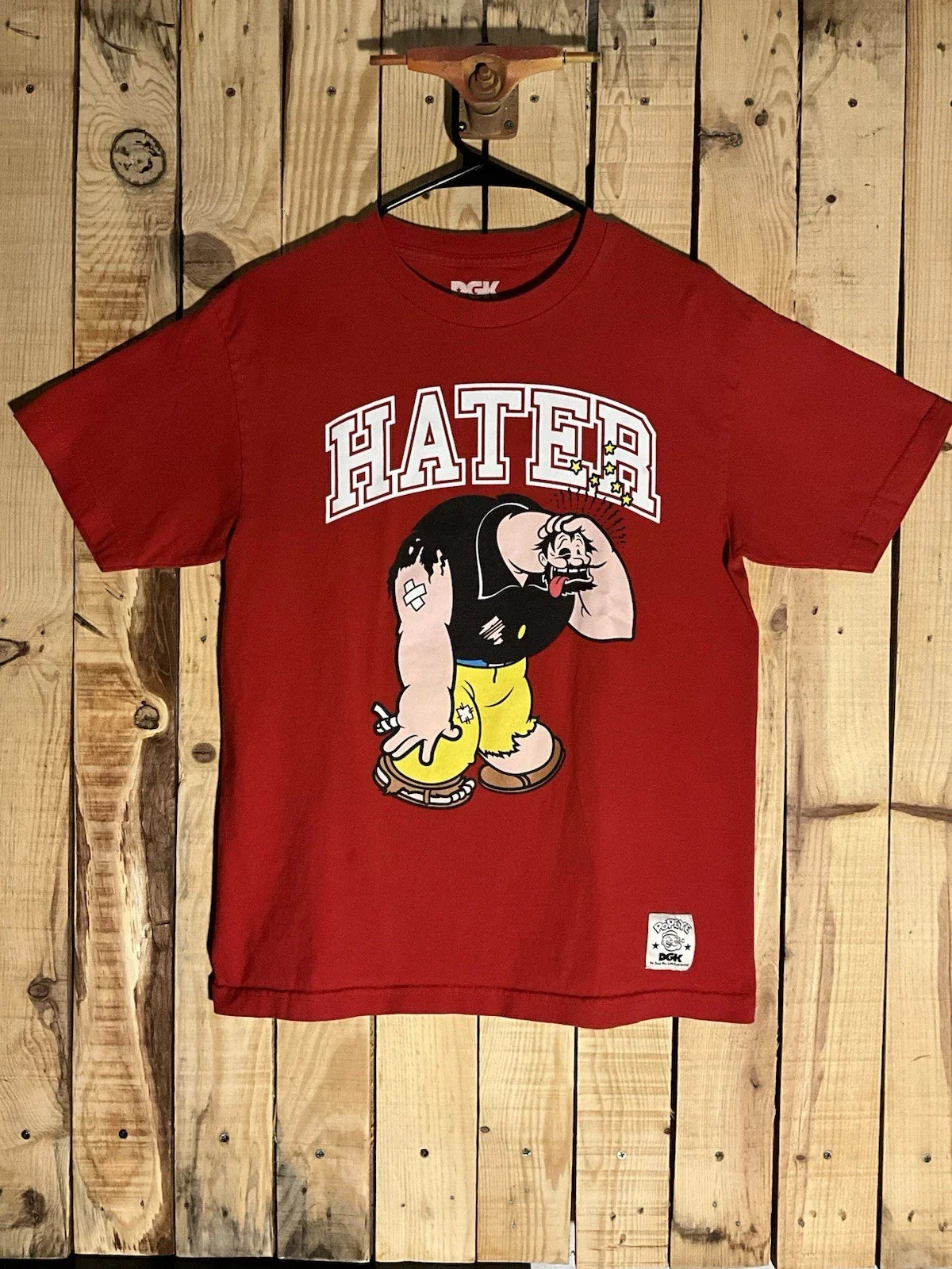 DGK Popeye I Love The Haters Red Hater Shirt Streetwear Skate Mens Medium Unisex T-shirt, Sweatshirt, Hoodie, Long Sleeve Tee - T-Shirt, Sweatshirt, Hoodie