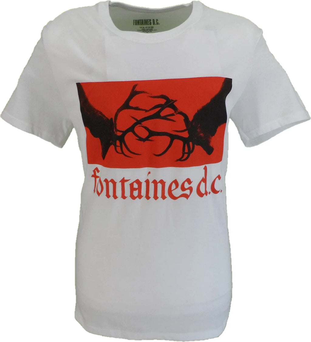 Mens White Official Fontaines D.C Gothic Logo T Shirt Unisex T-shirt, Sweatshirt, Hoodie, Long Sleeve Tee - T-Shirt, Sweatshirt, Hoodie