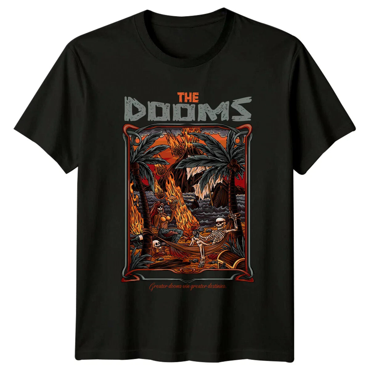 The Dooms Skeleton Mermaid Apocalypse Fantasy Mens T-Shirt Womens Graphic Tee Unisex T-shirt, Sweatshirt, Hoodie, Long Sleeve Tee - T-Shirt, Sweatshirt, Hoodie