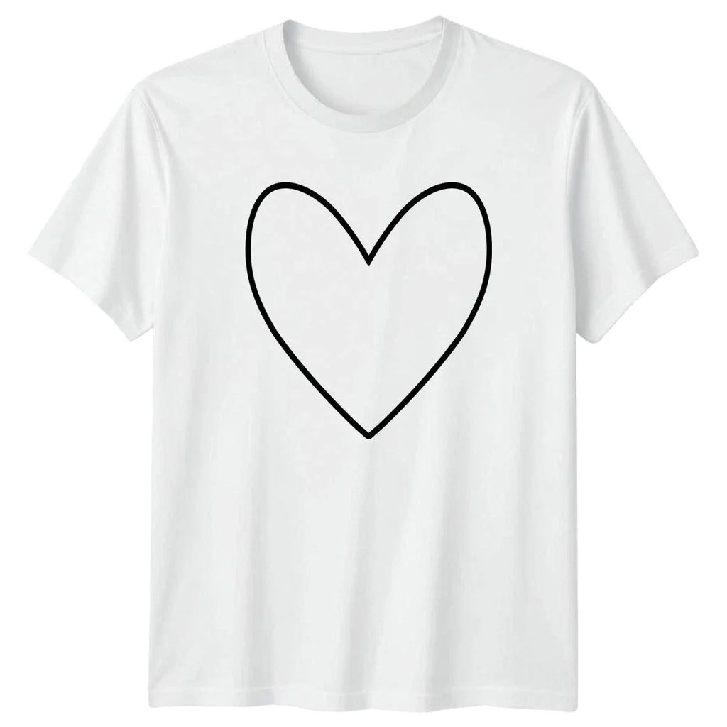 Simple Hand Drawn Heart Outline T-Shirt Minimalist Art Love Valentines Day Gift Unisex T-shirt, Sweatshirt, Hoodie, Long Sleeve Tee - T-Shirt, Sweatshirt, Hoodie