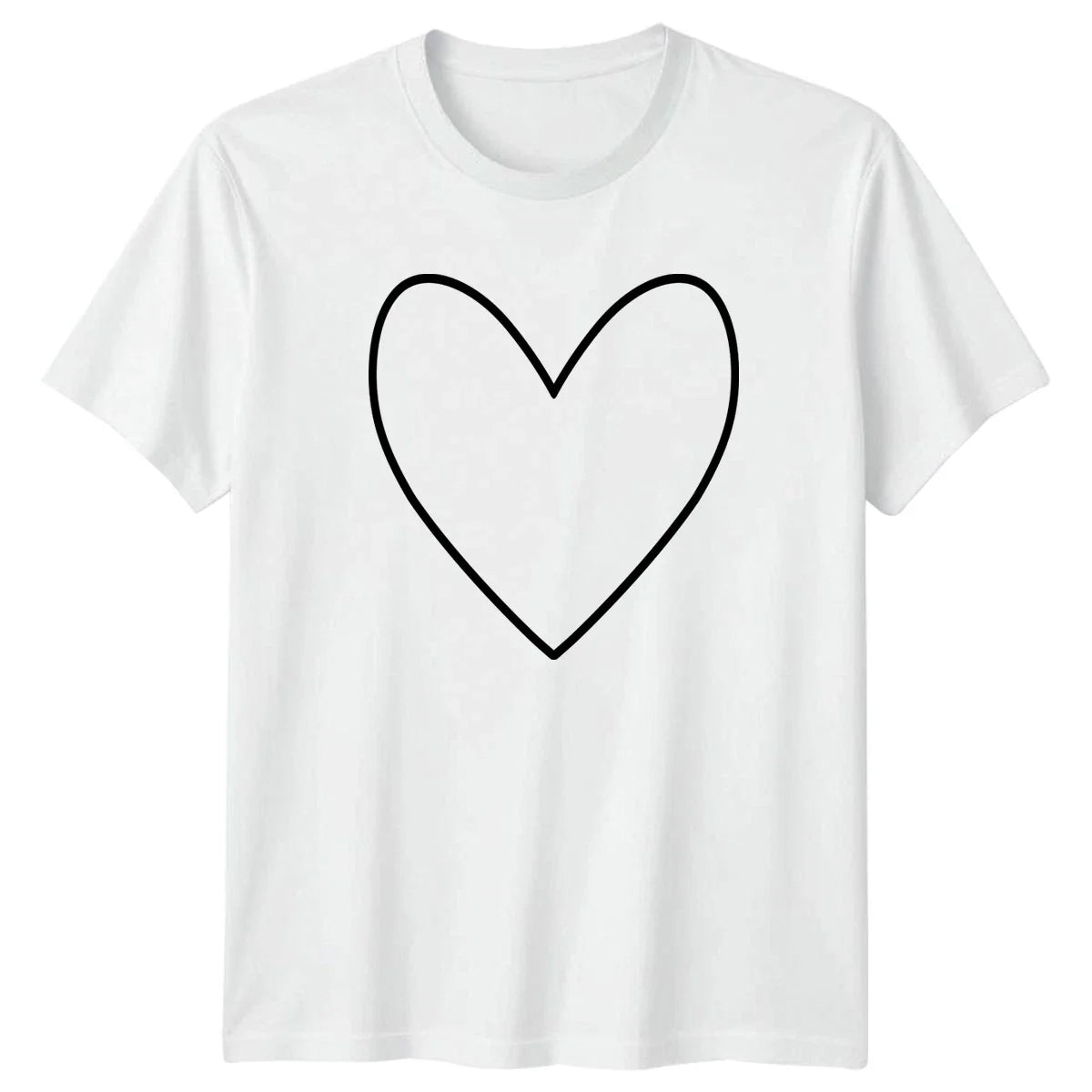 Simple Hand Drawn Heart Outline T-Shirt Minimalist Art Love Valentines Day Gift Unisex T-shirt, Sweatshirt, Hoodie, Long Sleeve Tee - T-Shirt, Sweatshirt, Hoodie