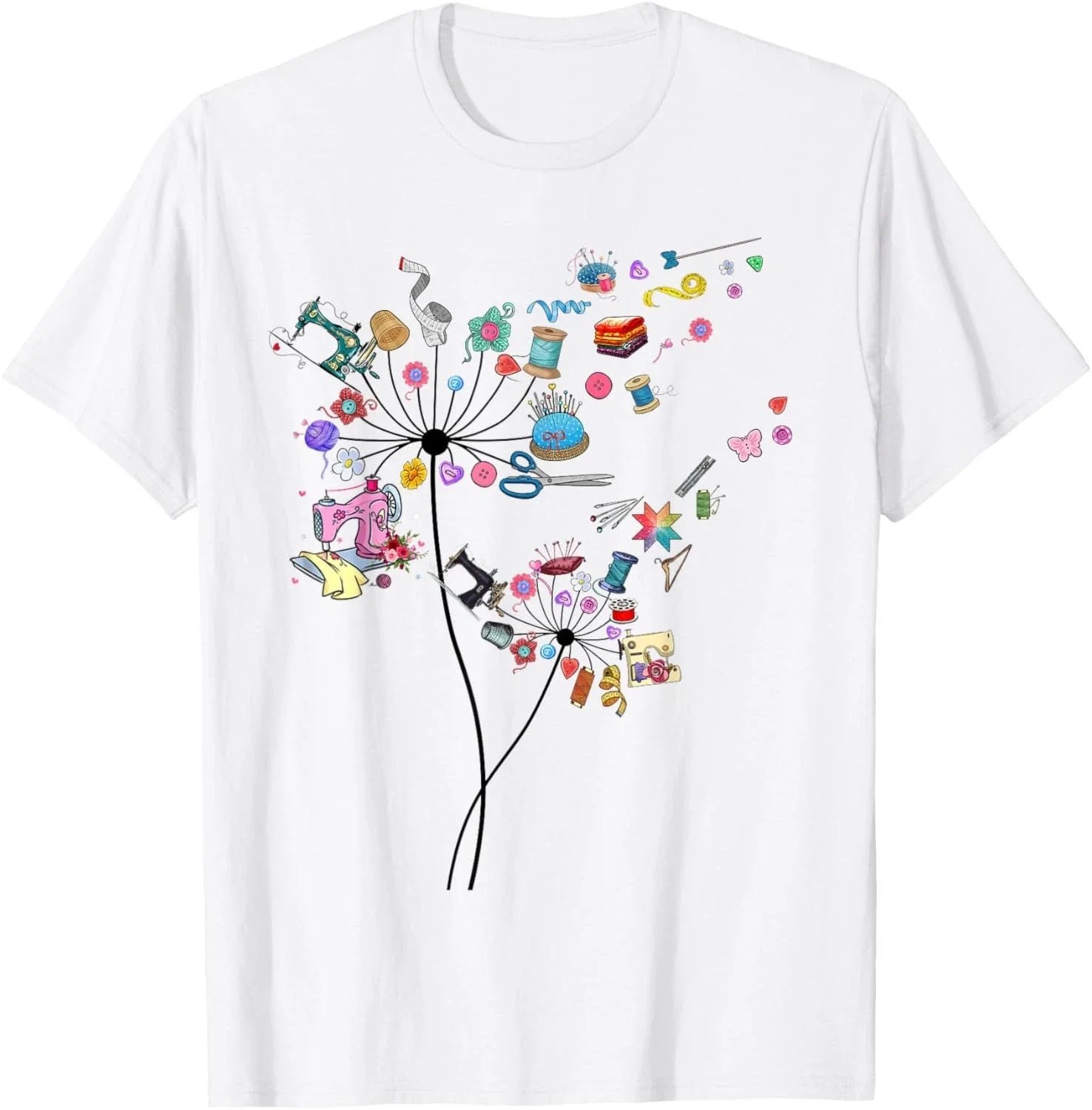 Cute Sewing Dandelion Flowers Quilting Quilter Sewer Tee T-Shirt Unisex T-shirt, Sweatshirt, Hoodie, Long Sleeve Tee - T-Shirt, Sweatshirt, Hoodie