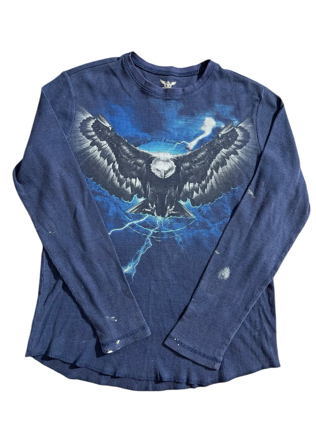 Vtg Y2K Long Sleeve Thermal T-Shirt Eagle Lightning Graphic Grunge Skate Sz L Unisex T-shirt, Sweatshirt, Hoodie, Long Sleeve Tee - T-Shirt, Sweatshirt, Hoodie