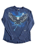 Vtg Y2K Long Sleeve Thermal T-Shirt Eagle Lightning Graphic Grunge Skate Sz L Unisex T-shirt, Sweatshirt, Hoodie, Long Sleeve Tee - T-Shirt, Sweatshirt, Hoodie