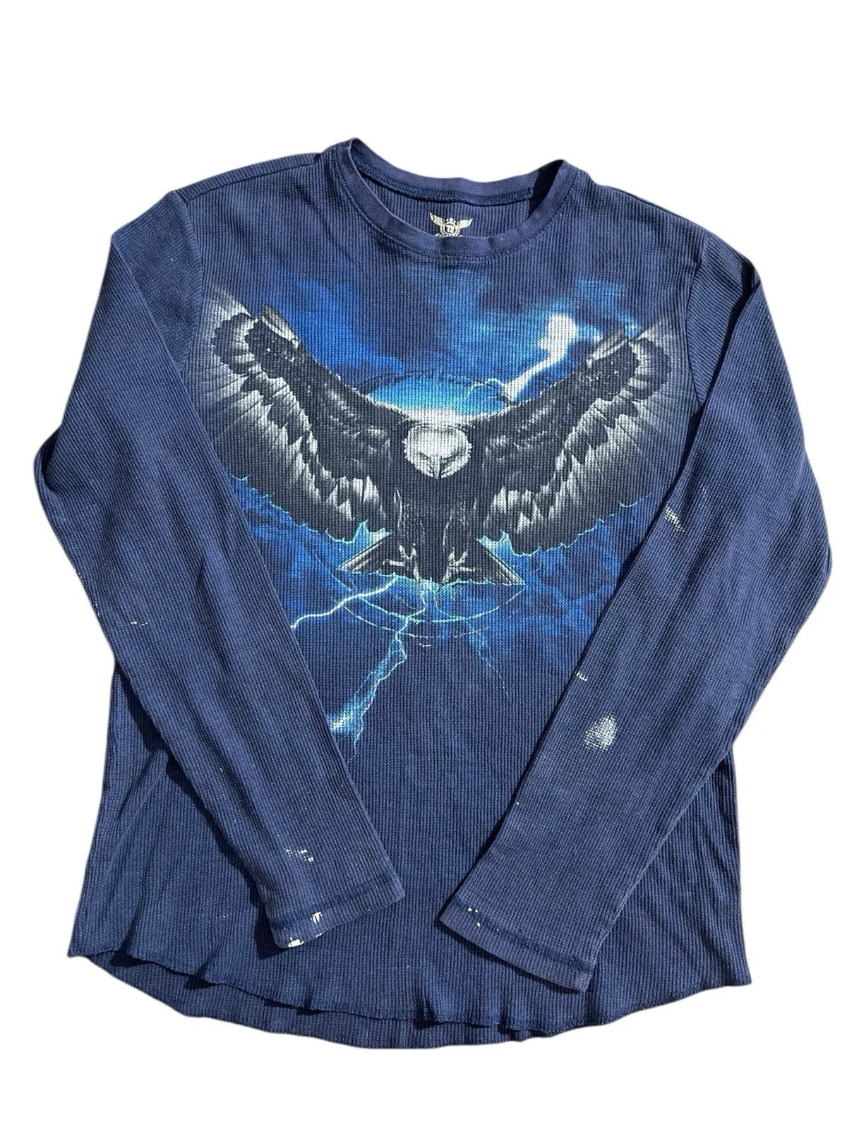 Vtg Y2K Long Sleeve Thermal T-Shirt Eagle Lightning Graphic Grunge Skate Sz L Unisex T-shirt, Sweatshirt, Hoodie, Long Sleeve Tee - T-Shirt, Sweatshirt, Hoodie
