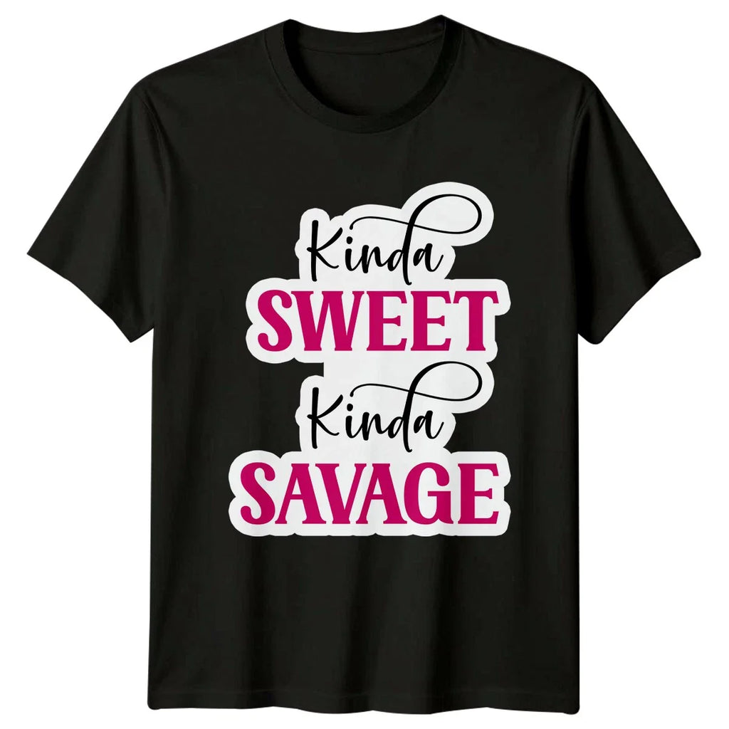 Kinda Sweet Kinda Savage Attitude Expression Men Ladies Graphic Unisex T Shirt Unisex T-shirt, Sweatshirt, Hoodie, Long Sleeve Tee - T-Shirt, Sweatshirt, Hoodie